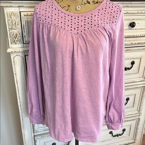 Lavender Eyelet Women's Top